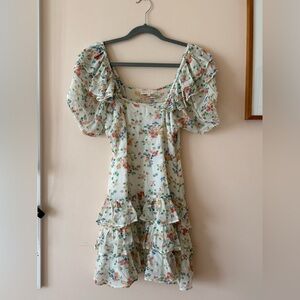 LoveShackFancy Floral Ruffle Dress - Multicolor